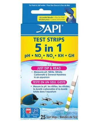 API 5 in 1 Aquarium Test Strips - 25 pk