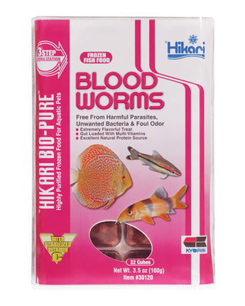 Hikari Bio-Pure Frozen Blood Worms - Cubes - 3.5 oz